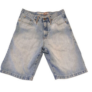 Vintage Y2K Mens 36x13.5 Denim Shorts Relaxed Give Me Face Grunge Streetwear
